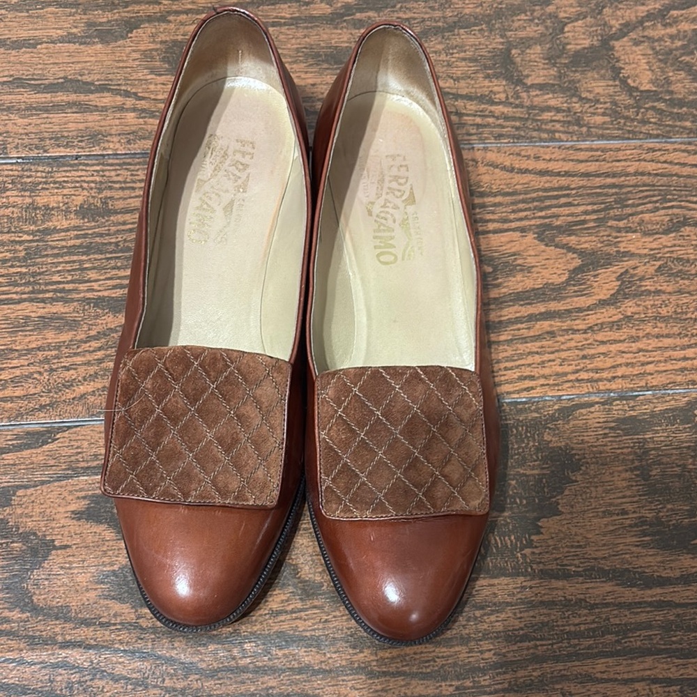 Salvatore Ferragamo Women's Tan Leather Loafers